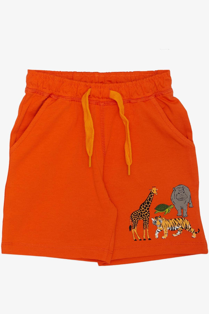 BRE Breeze Boys' Set with Shorts Strong Animal Patterned 1.5-5 Years, Orange - Mönchengladbach