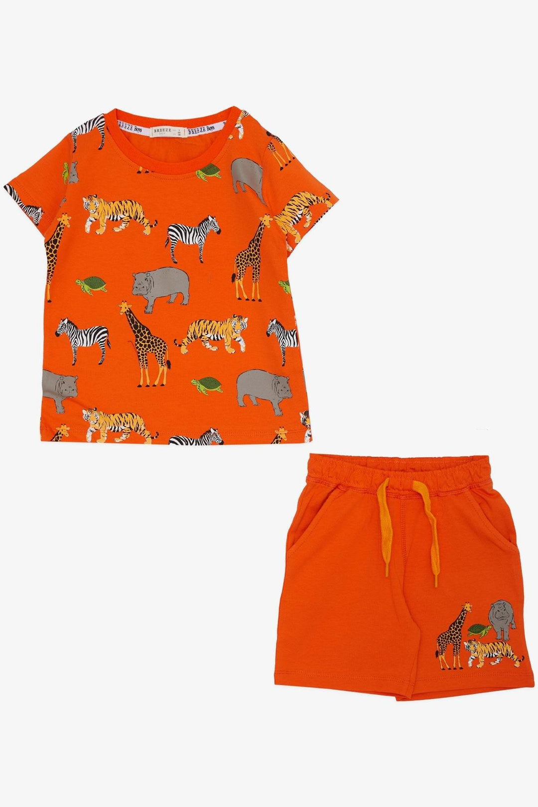 BRE Breeze Boys' Set with Shorts Strong Animal Patterned 1.5-5 Years, Orange - Mönchengladbach