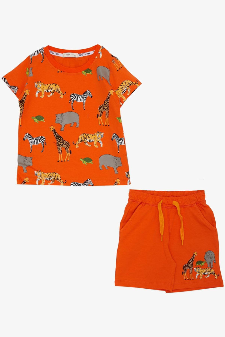 BRE Breeze Boys' Set with Shorts Strong Animal Patterned 1.5-5 Years, Orange - Mönchengladbach