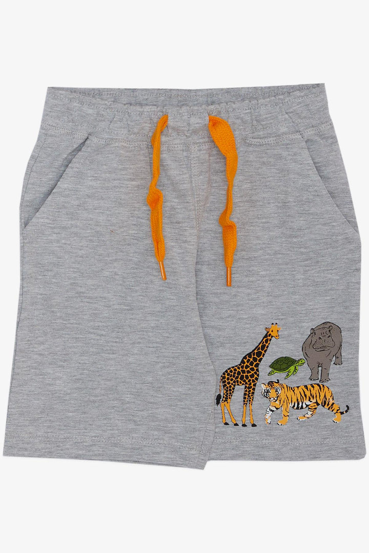 BRE Breeze Boys' Set with Shorts Strong Animal Patterned 1.5-5 Years, Grey Melange - Weinheim