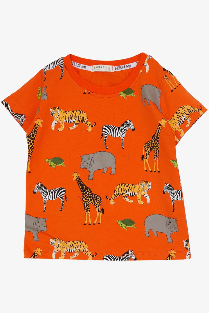 BRE Breeze Boys' Set with Shorts Strong Animal Patterned 1.5-5 Years, Orange - Mönchengladbach