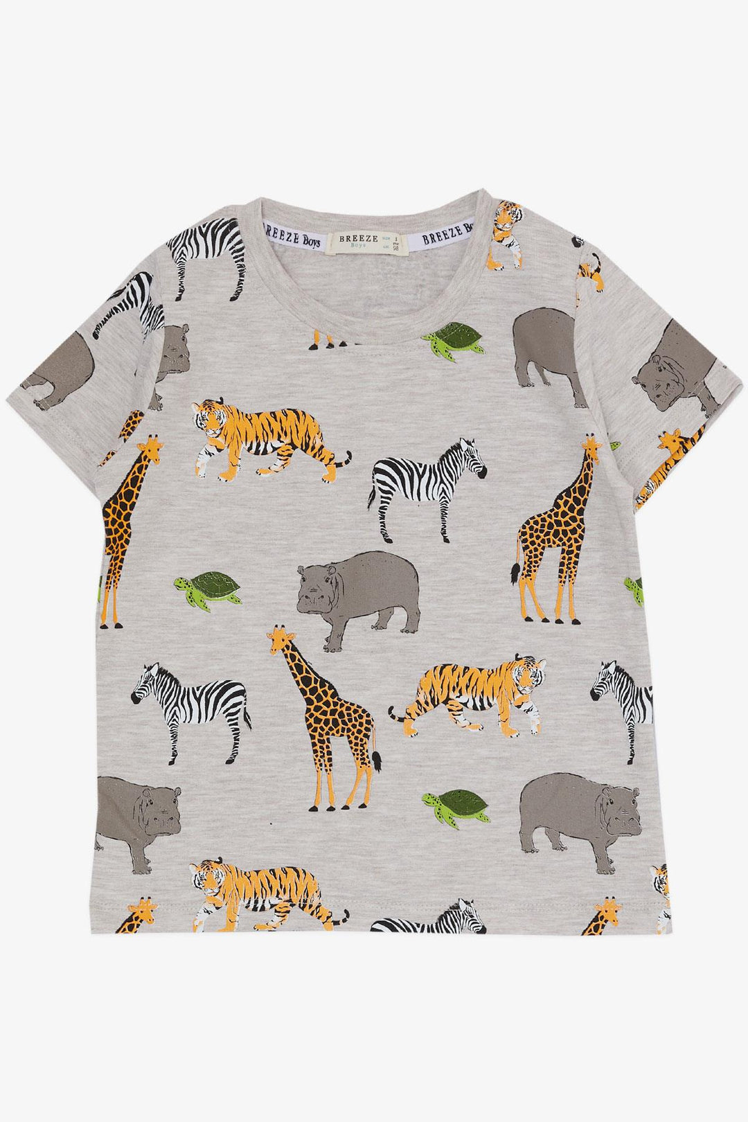 BRE Breeze Boys' Set with Shorts Strong Animal Patterned 1.5-5 Years, Beige Melange - Heusden