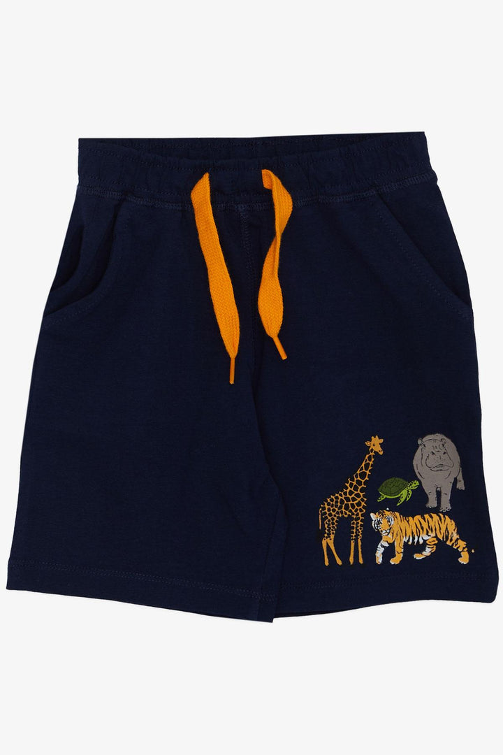 BRE Breeze Boys' Set with Shorts Strong Animal Patterned 1.5-5 Years, Navy Blue - Oshkosh