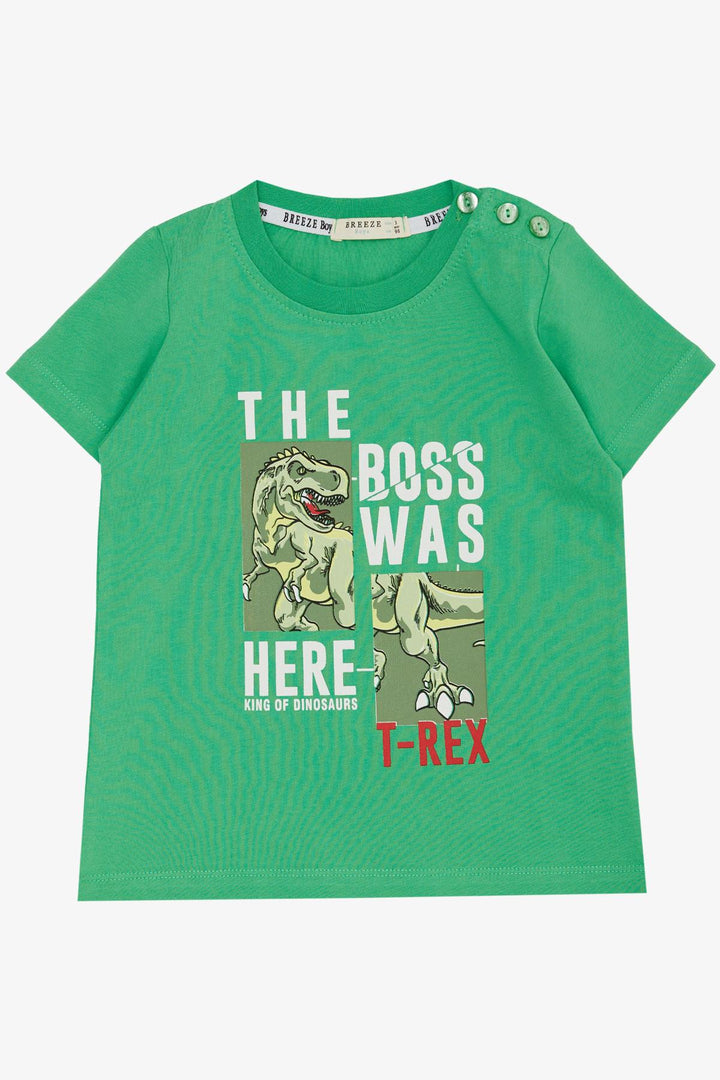 BRE Breeze Boys' T-Shirt Strong Dinosaur Printed 1.5-5 Years, Green - Delano