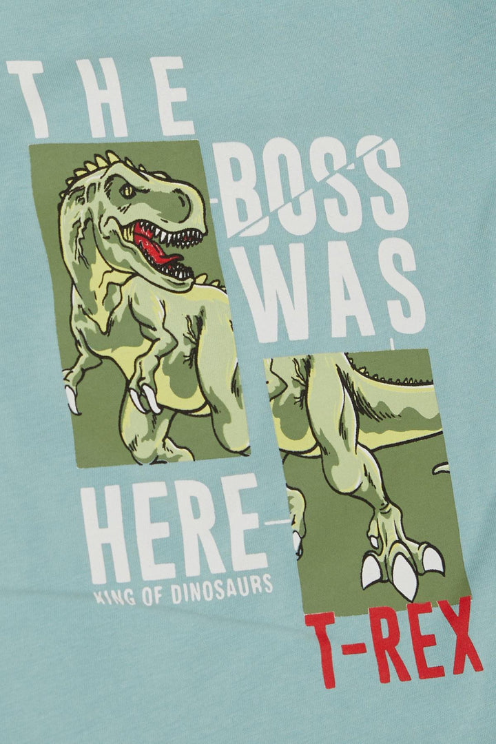 BRE Breeze Boys' T-Shirt Strong Dinosaur Printed 1.5-5 Years, Aqua Green - Colombes