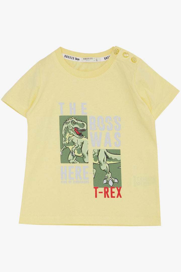 BRE Breeze Boys' T-Shirt Strong Dinosaur Printed 1.5-5 Years, Yellow - Taunton