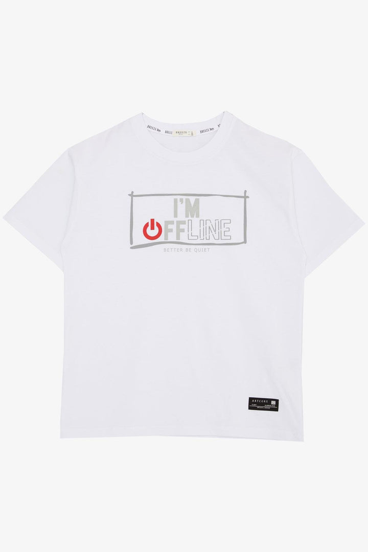 BRE Breeze Boys' T-Shirt Offline / Printed with Offline Text, 94 Years, White - Trujillo Alto