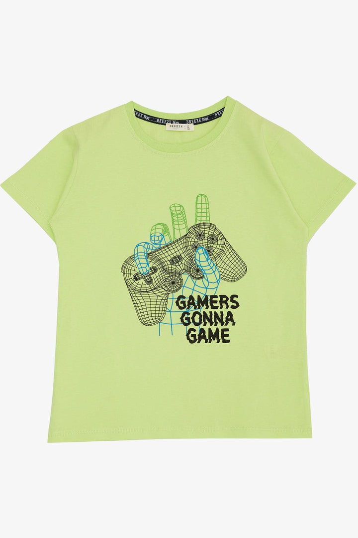 BRE Breeze Boys' T-shirt Game Console Printed 84 Years, Pistachio Green - Schertz