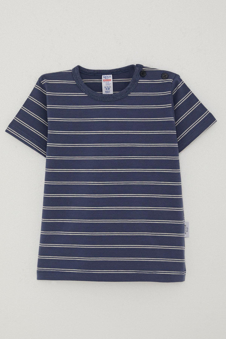 BRE Breeze Boys' T-shirt Striped 1-4 Years, Dark Blue - Dunkerque