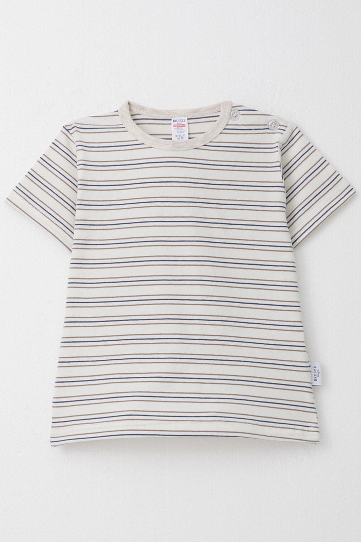 BRE Breeze Boys' T-shirt Striped 1-4 Years, Ecru - Toledo