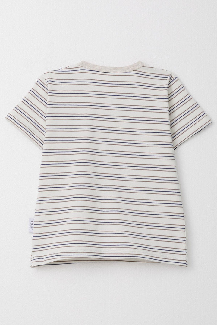 BRE Breeze Boys' T-shirt Striped 1-4 Years, Ecru - Toledo