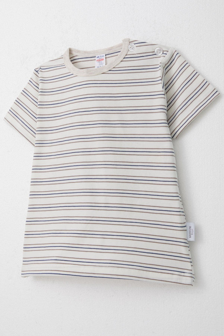 BRE Breeze Boys' T-shirt Striped 1-4 Years, Ecru - Toledo