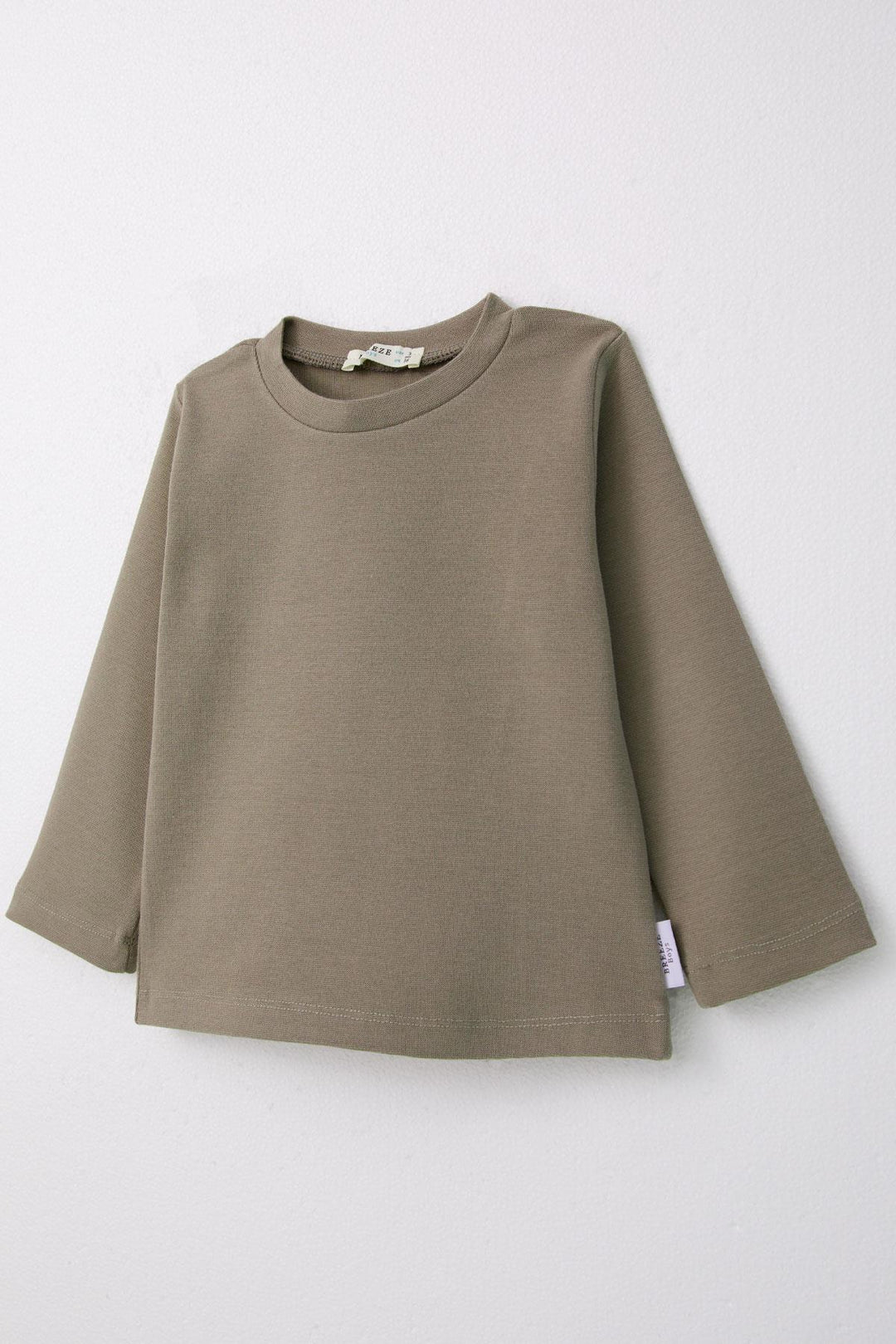 BRE Breeze Boys' Long Sleeve T-Shirt Basic 1-4 Years, Khaki Green - Konstanz