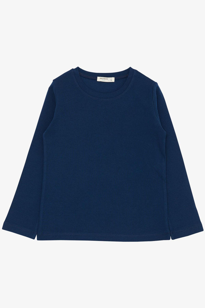 BRE Breeze Boys' Long Sleeve T-Shirt Basic 4-8 Years, Indigo - Ágios Dimítrios