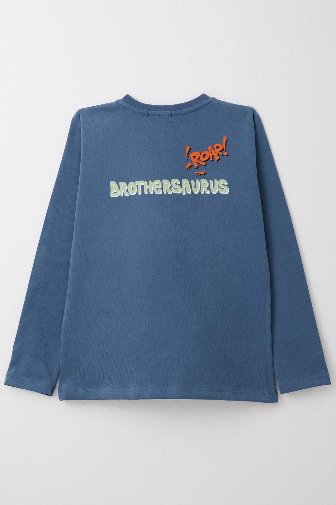 BRE Breeze Boys' Long Sleeve T-Shirt with Cool Dinosaur Print, 4-8 Years, Indigo - Yajalón