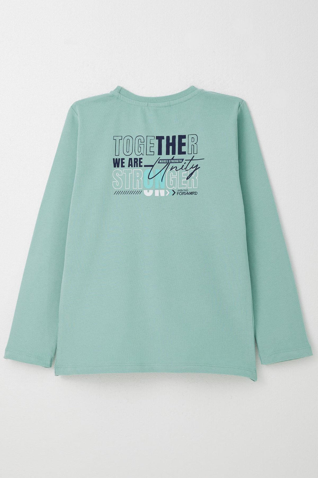 BRE Breeze Boys' Long Sleeve T-Shirt with Motivational Theme Printed Writing, 62 Years, Aqua Green - Druzhkivka