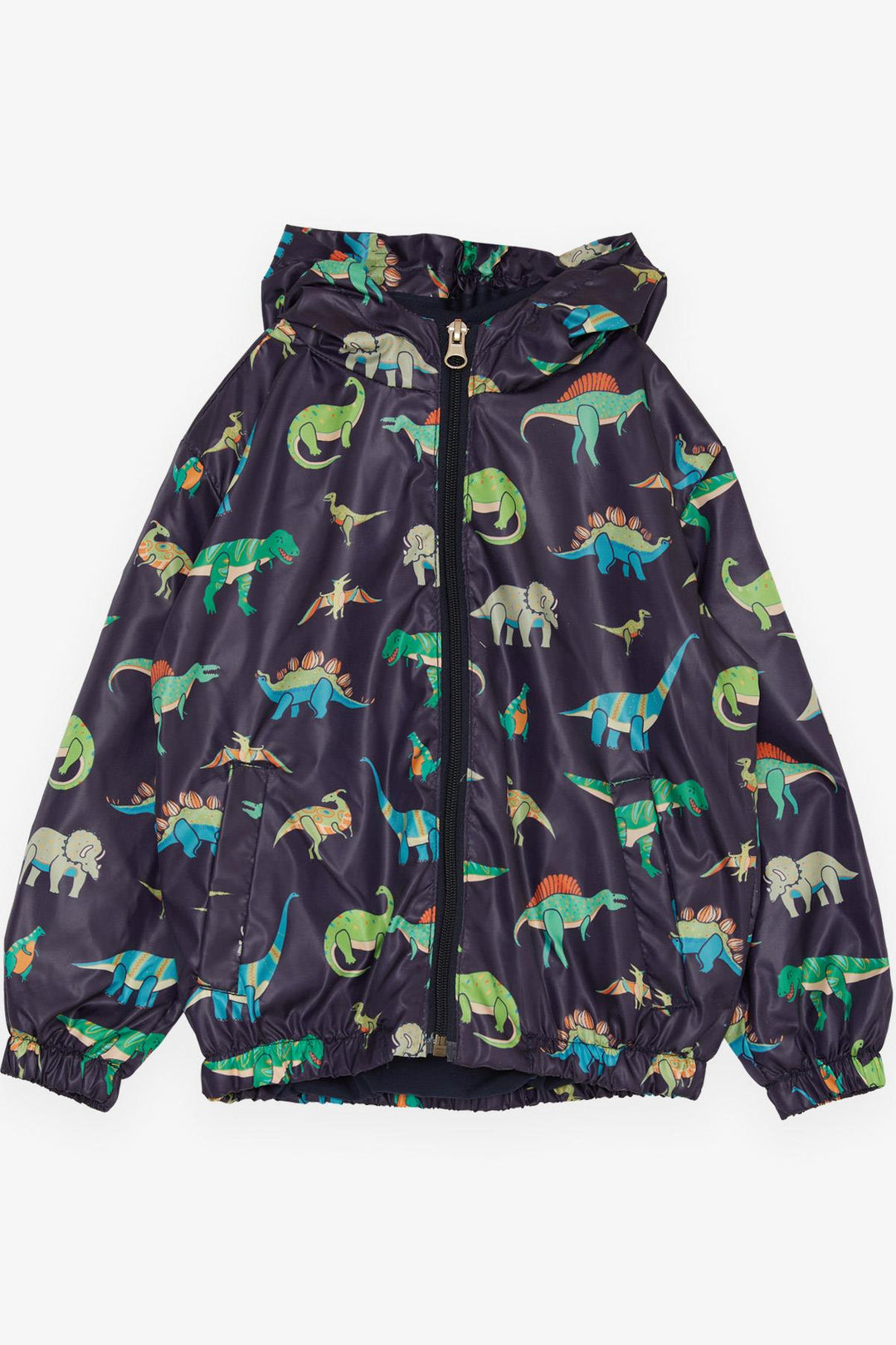 Bree Exe Bereze Boys 'Rainecoat Сильный динозавр с рисунком 1-6 лет, темно -синий - Сан -Джулиано Миланес