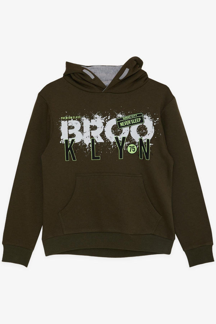 BRE Breeze Boys' Summer Printed Sweatshirt 96 Years, Khaki Green - High Point