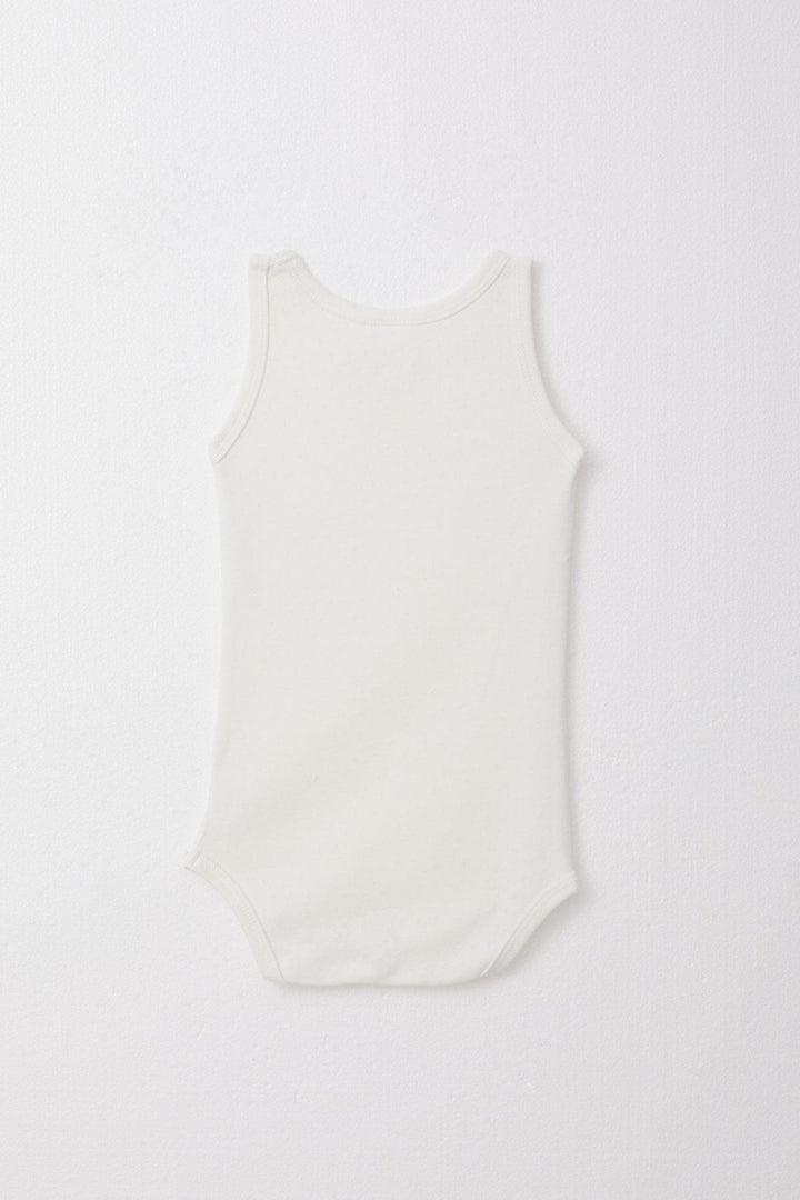 BRE Breeze Baby Girl Snap Fastener Tank Top Bodysuit Jacquard 9 أشهر - 3 سنوات، إكرو - تورينجتون