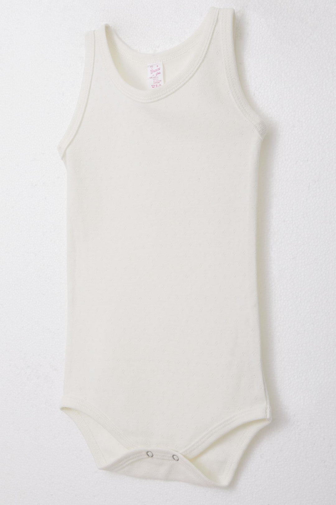 BRE Breeze Baby Girl Snap Fastener Tank Top Bodysuit Jacquard 9 أشهر - 3 سنوات، إكرو - تورينجتون