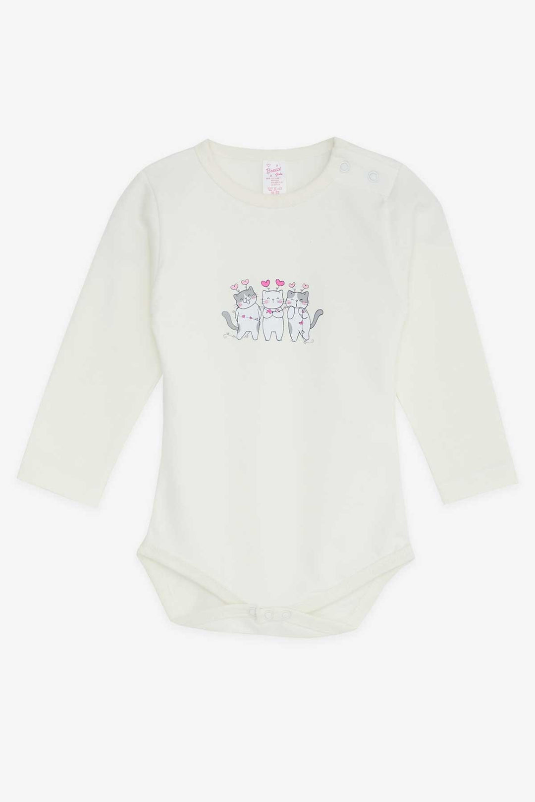 BRE Breeze Baby Girl Snap Bodysuit Cat 9 Months-3 Years, Ecru - Peterborough