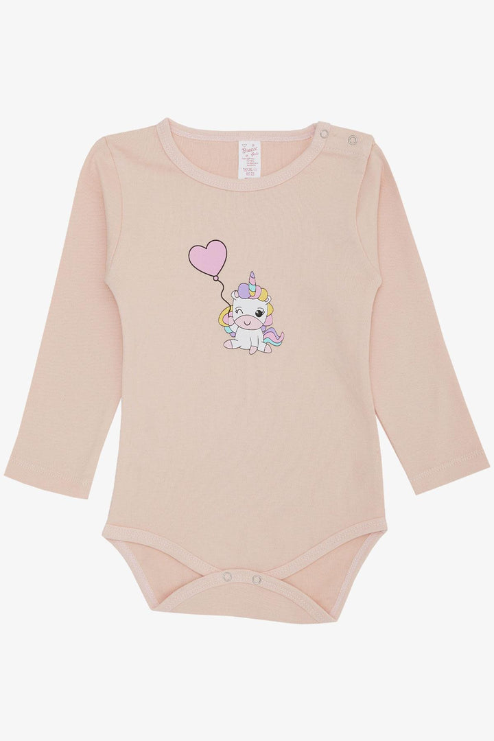 BRE Breeze Baby Girl Snap Bodysuit مع بالون يونيكورن طبعة 9 أشهر - 3 سنوات، مسحوق - هامبورغ