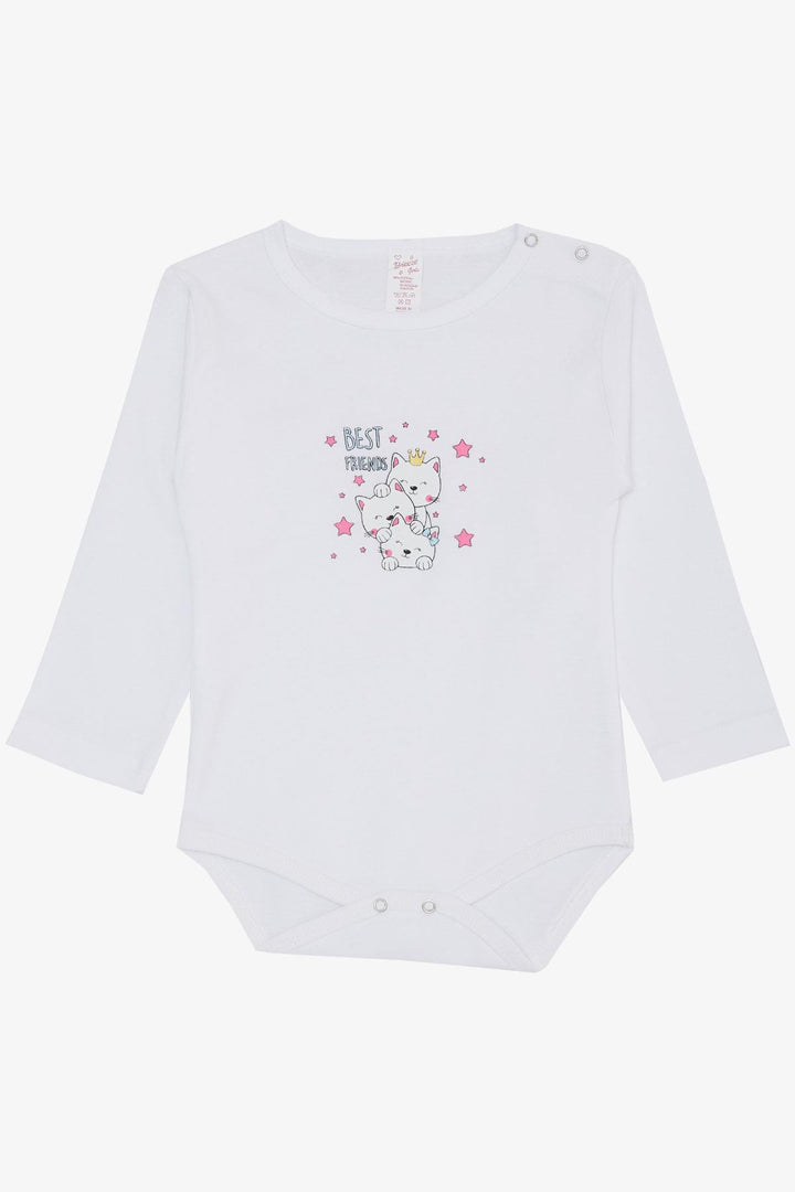 BRE Breeze Baby Girl Snap Fastener Bodysuit Friendship Themed Princess Kittens مطبوعة 9 أشهر - 3 سنوات، أبيض - King's Lynn