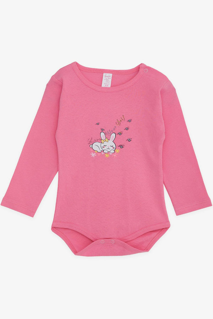 BRE Breeze Baby Girl Snap Bodysuit with Sleeping Bunny Print, 9 Months-3 Years, Pink - Pénjamo