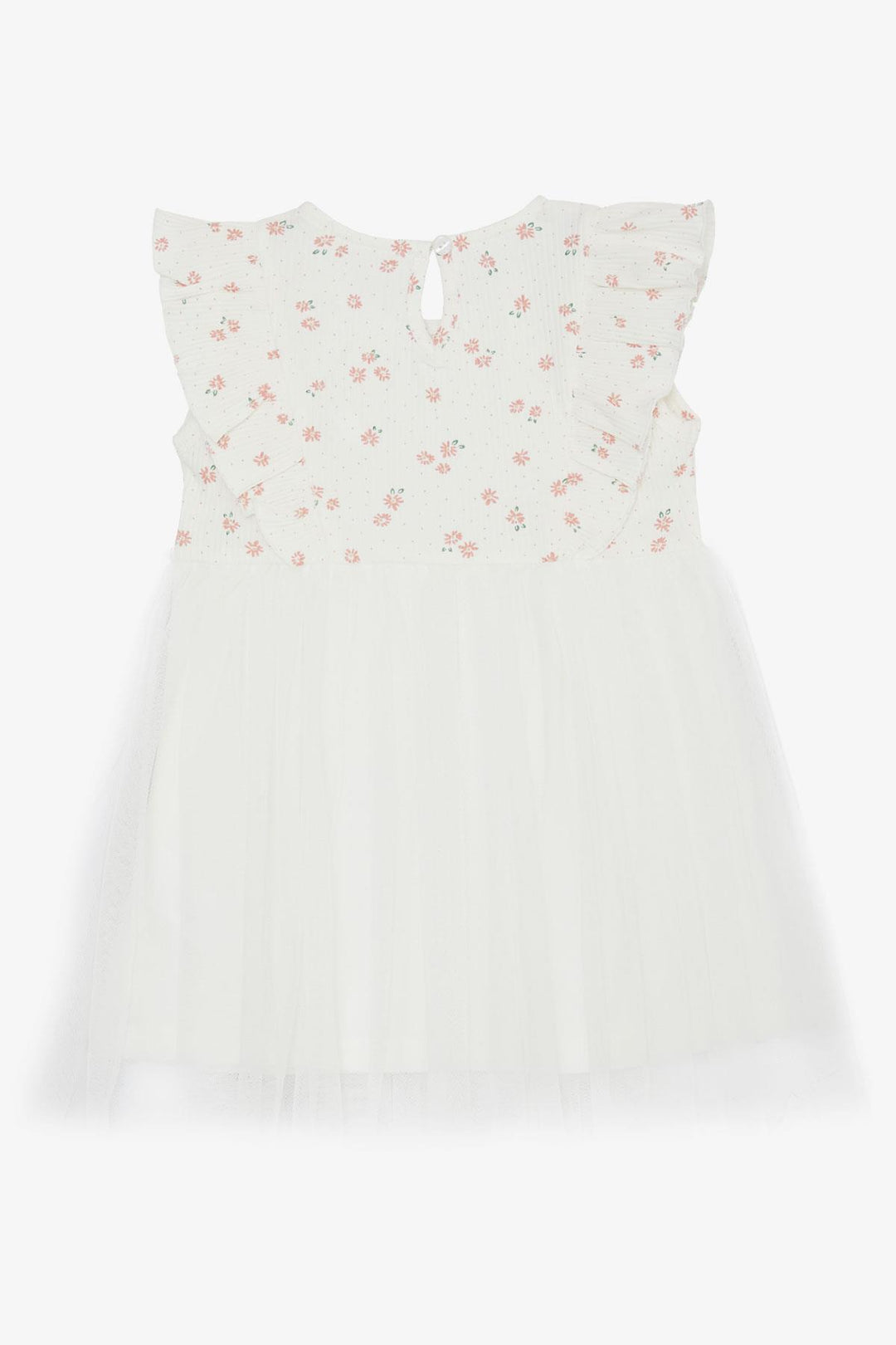 BRE Breeze Baby Girl Dress Floral Tulle Frilly 9 Months-3 Years, Ecru - St. Cloud