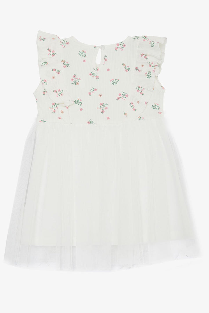 BRE Breeze Baby Girl Dress Floral Tulle Frilly 9 Months-3 Years, White - Bracknell