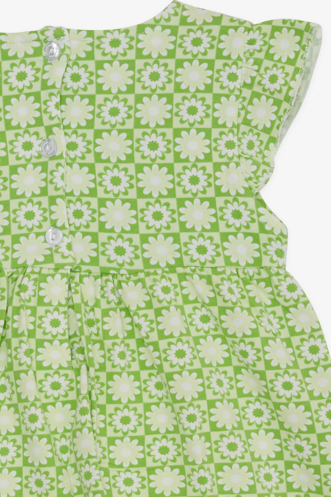 BRE Breeze Baby Girl Dress with Floral Patterned Bow 9 Months-3 Years, Pistachio Green - Walsall