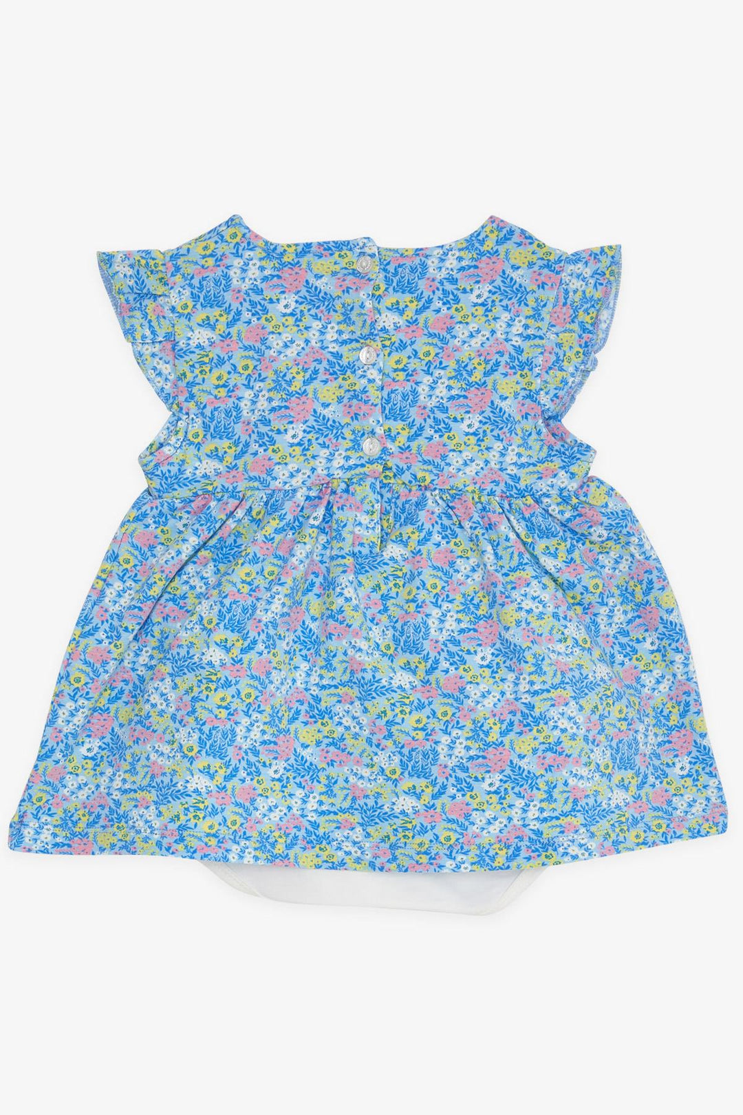 BRE Breeze Baby Girl Dress with Floral Patterned Bow 9 Months-3 Years, Blue - Cuyahoga Falls