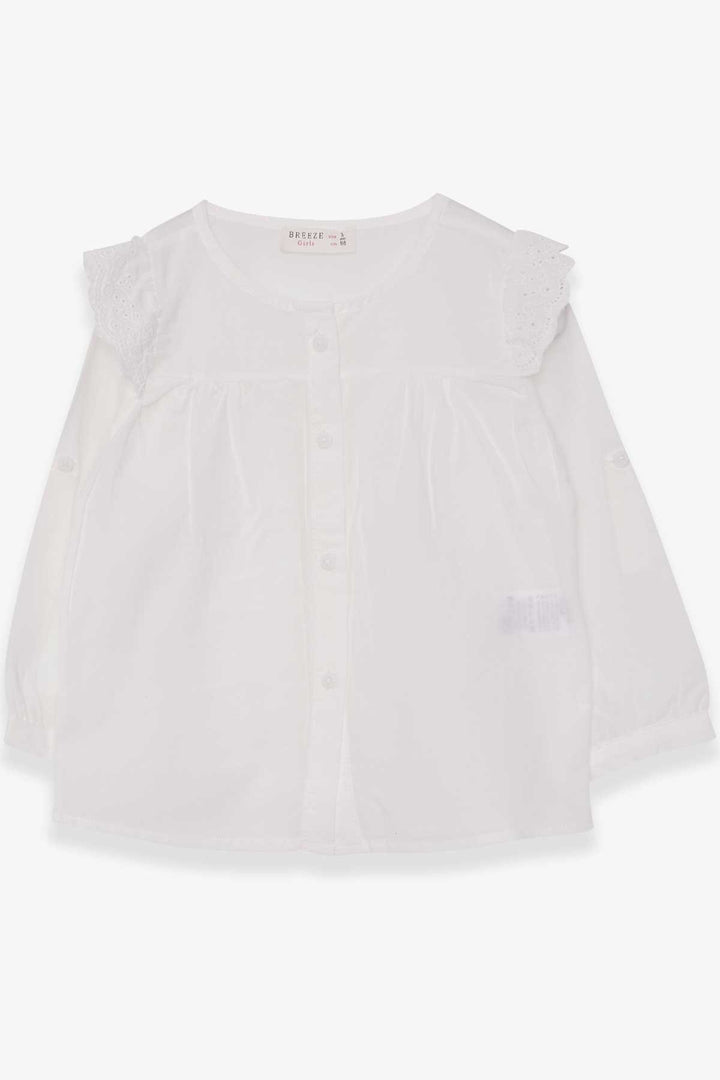 BRE Breeze Baby Girl Shirt with Shoulder Buttons 9 Months-3 Years, Ecru - San Felíu de Llobregat