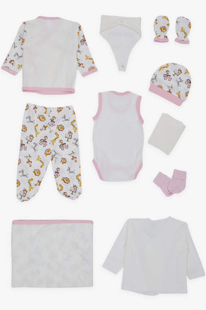 BRE Breeze Baby Girl Hospital Outfit 10-Piece Safari Themed Embroidered 0-, White - Tepeji del Río de Ocampo