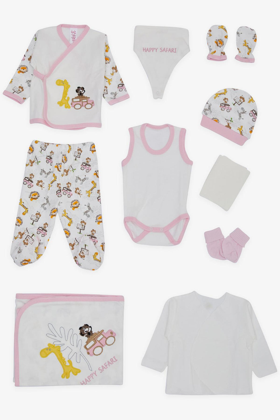 BRE Breeze Baby Girl Hospital Outfit 10-Piece Safari Themed Embroidered 0-, White - Tepeji del Río de Ocampo