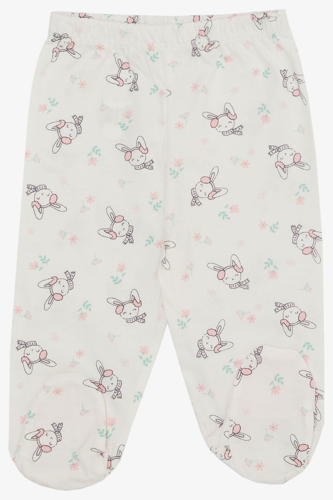 BRE Breeze Baby Girl Hospital Outfit 3-Piece Happy Bunny Patterned 0-4 Months, White - Hellendoorn