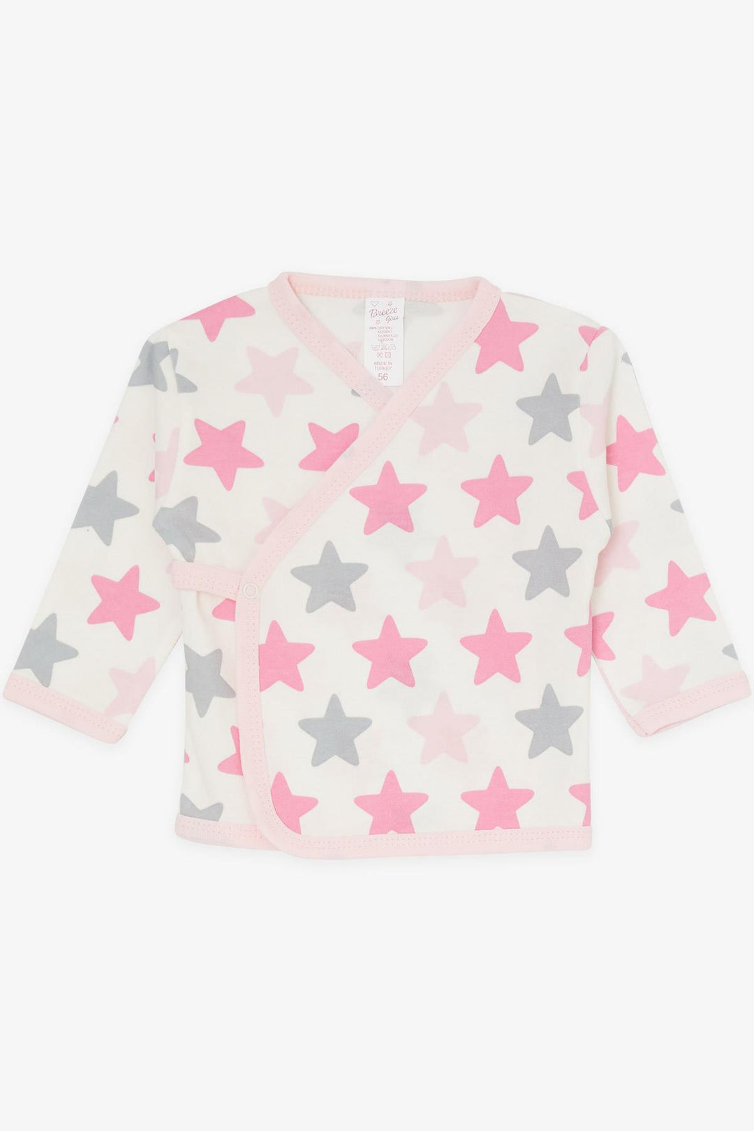 BRE Breeze Baby Girl Hospital Outfit 3-Piece Colorful Star Patterned 0-3 Months-4 Months, Ecru - East Providence