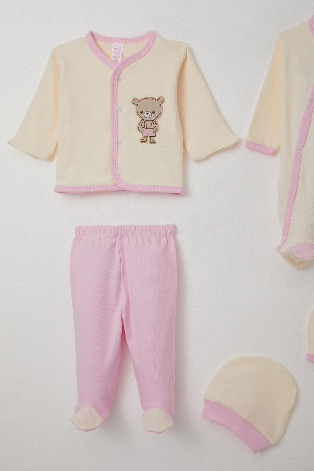 BRE Breeze Baby Girl Hospital Outfit 8 Piece Cute Bear Embroidered 0-3 Months, Cream - Granadilla de Abona