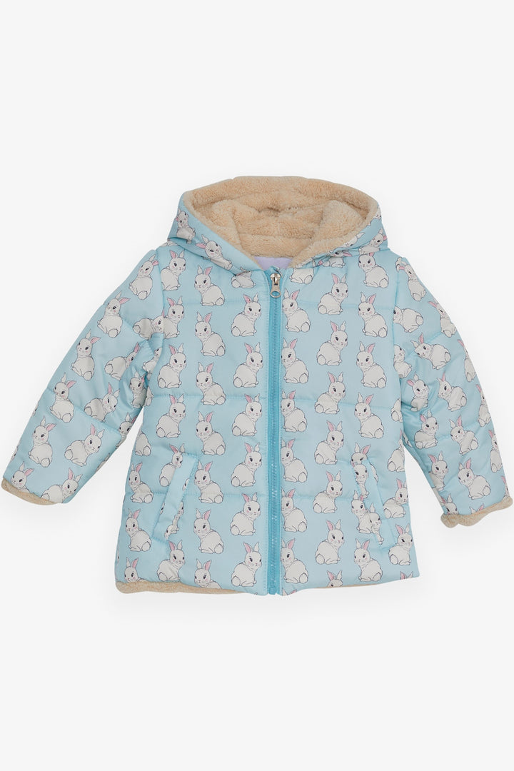 BRE Park Attendant Girl Baby Coat with Bunny Pattern 6 Months-2 Years, Baby Blue - La Quinta