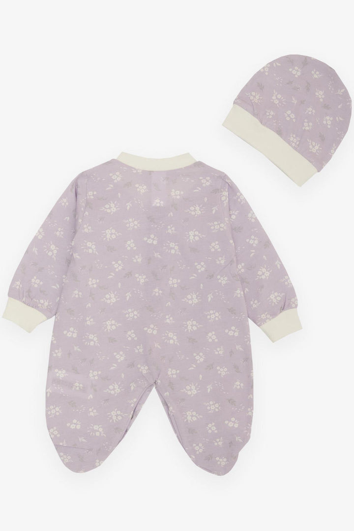 BRE Breeze Baby Girl Romper with Socks Flower Patterned 0-6 Months, Light Lilac - Salinas Victoria