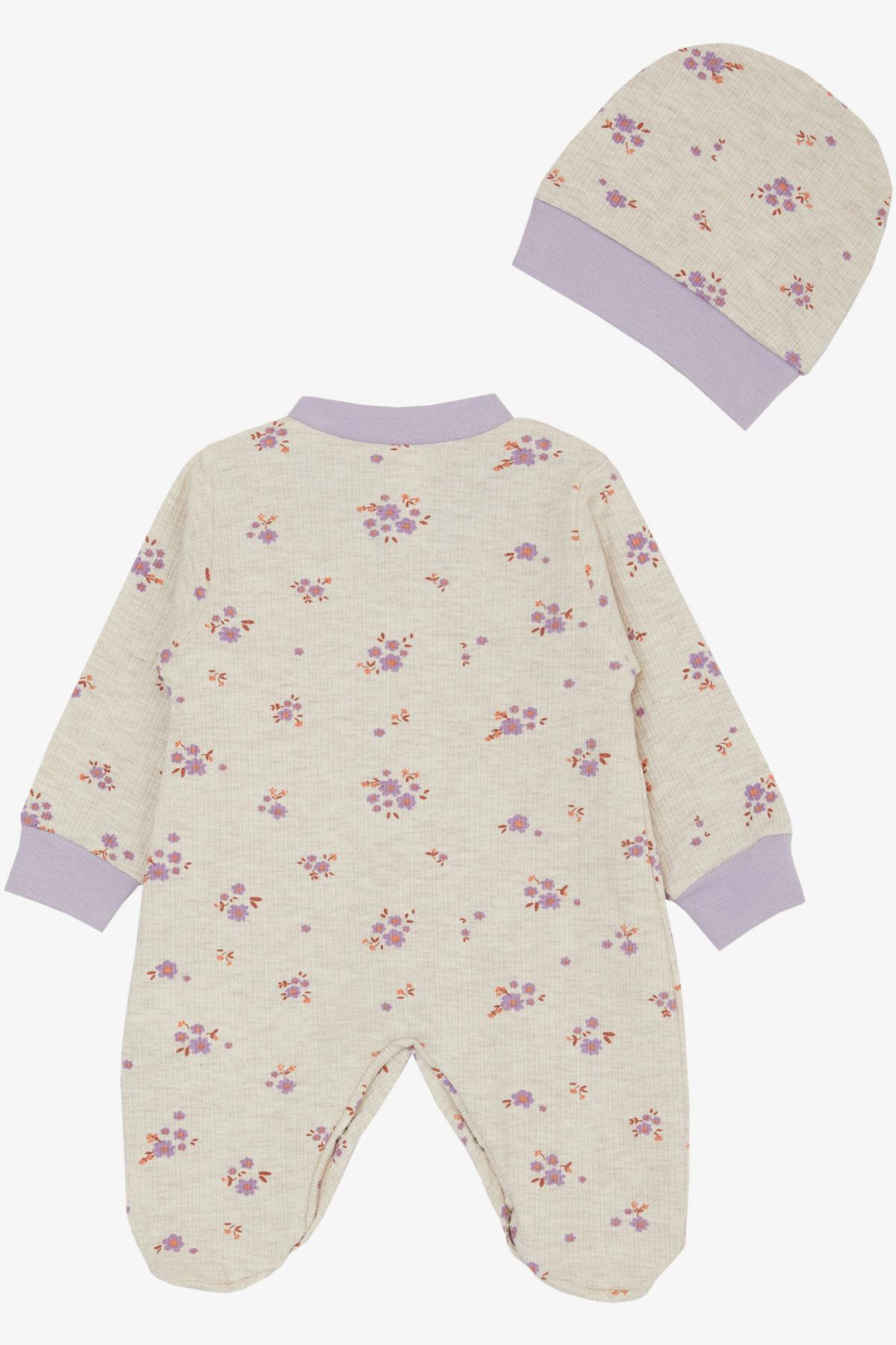 Bree Exe Beeze Baby Girl Romper с носками цветочный рисунок 0-6 месяцев, бежевый Melange - Goslar