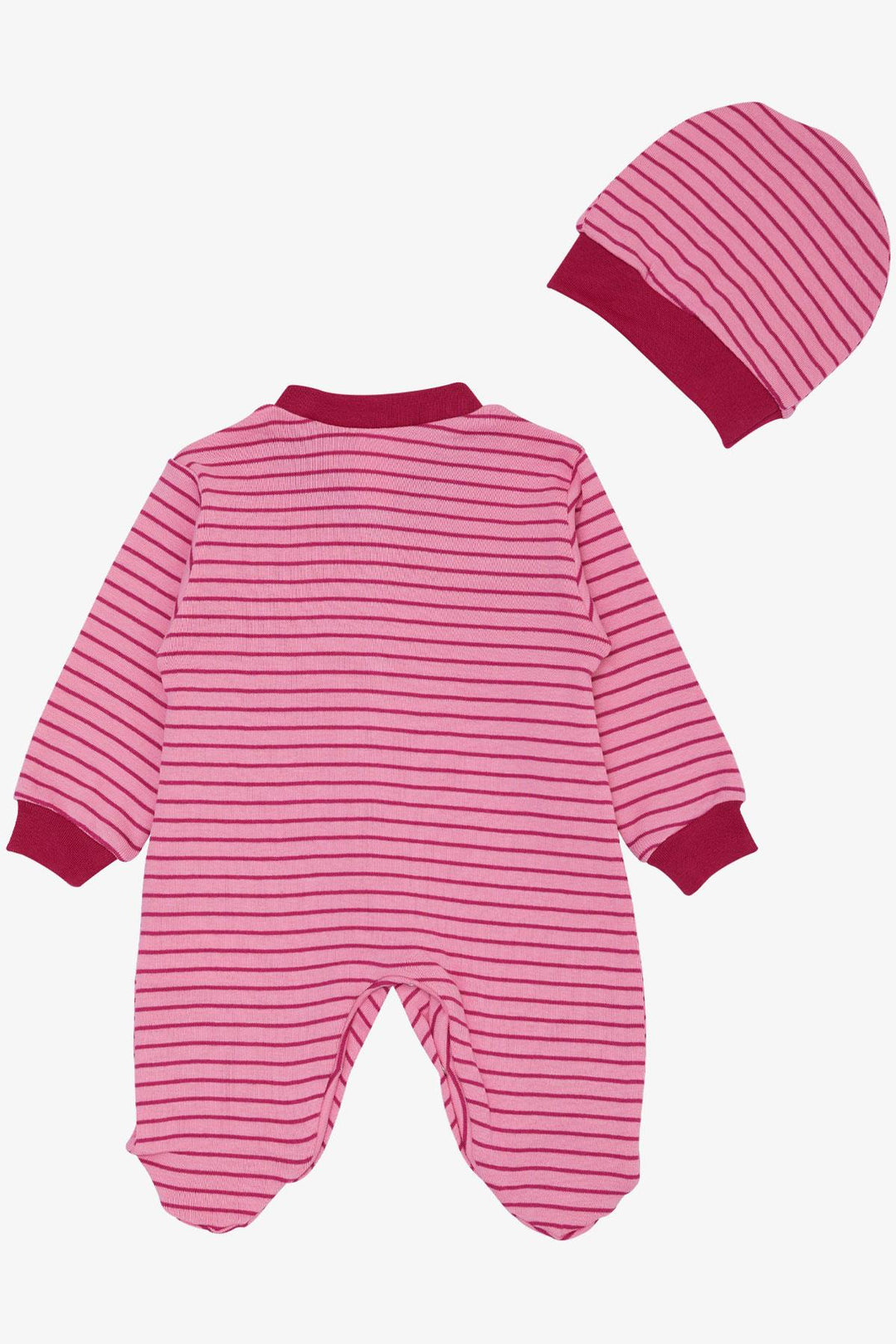 BRE Breeze Baby Girl Romper with Socks Striped 0-6 Months, Pink - Plainfield