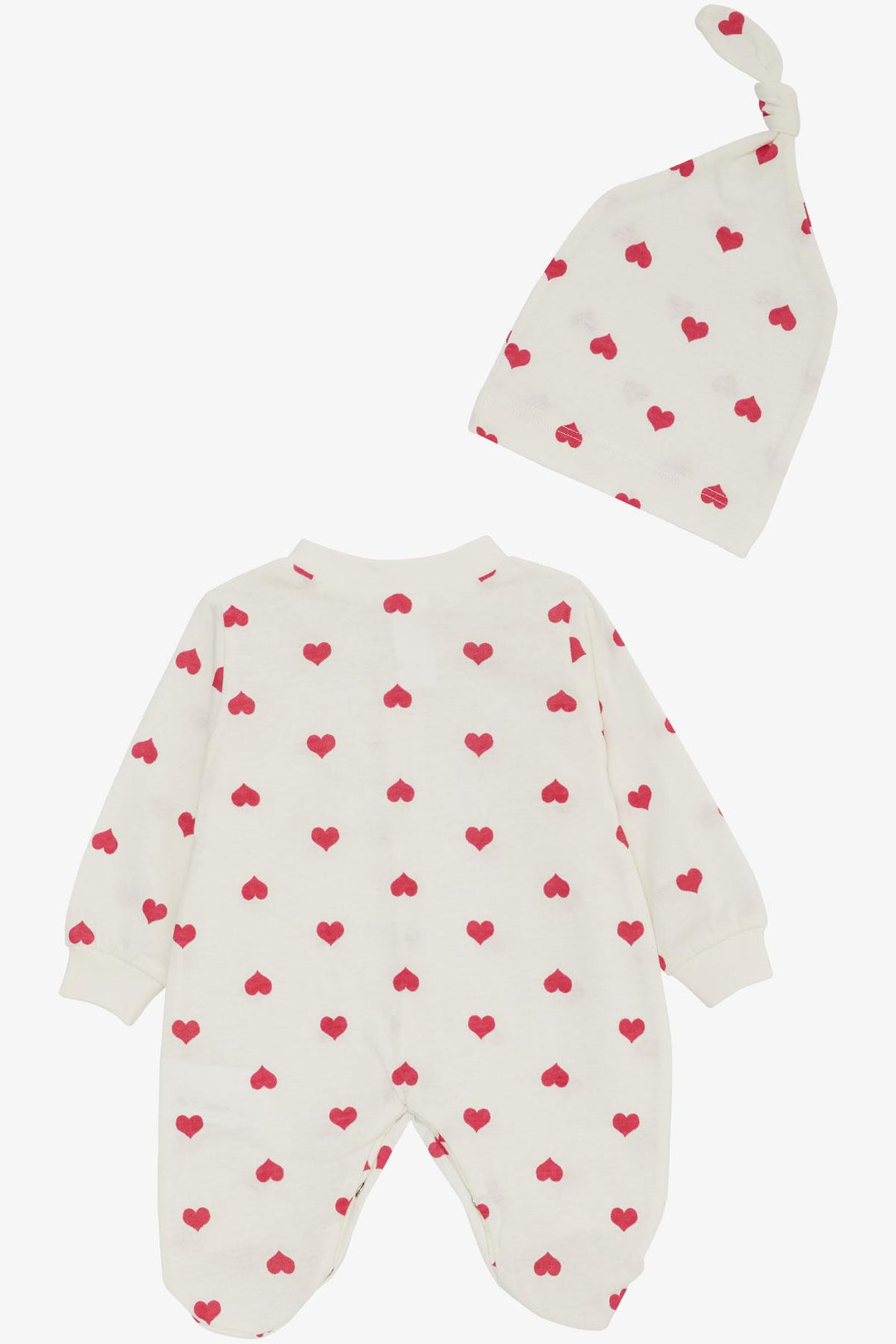 BRE Breeze Baby Girl Romper with Socks Heart Patterned 0-6 Months, Ecru - Laindon