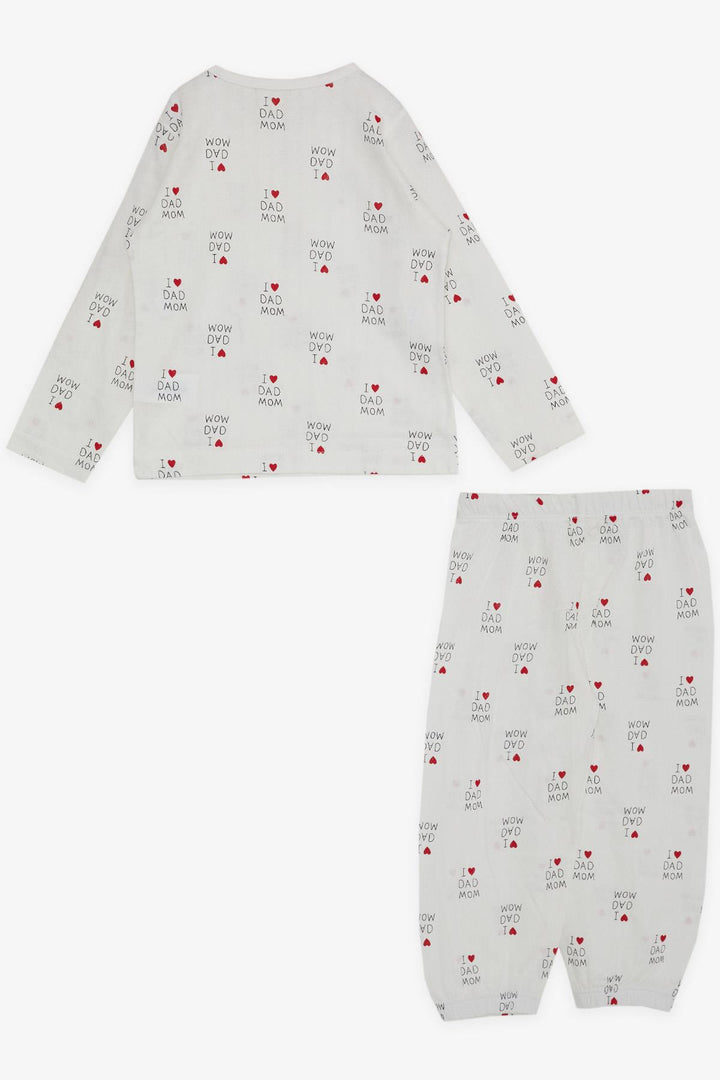 BRE Breeze Girl Baby Pajama Set Heart Patterned 9 Months-3 Years, Ecru - Fort Pierce