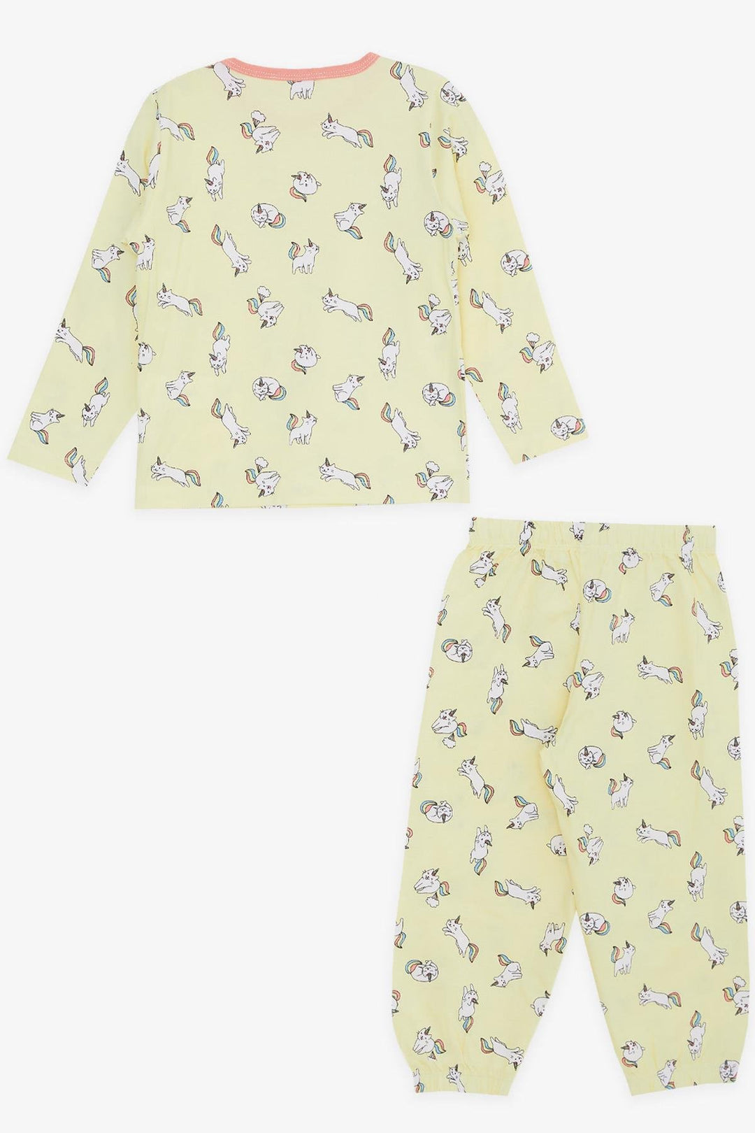 BRE Breeze Girl Baby Pyjama Set Catcorn Patterned 9 Months-3 Years, Yellow - Rivne