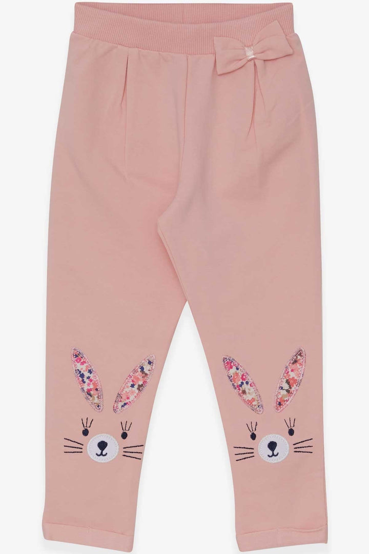 BRE Breeze Baby Girl Leggings Pants with Rabbit Embroidery 9 Months-3 Years, Powder - Fredericton