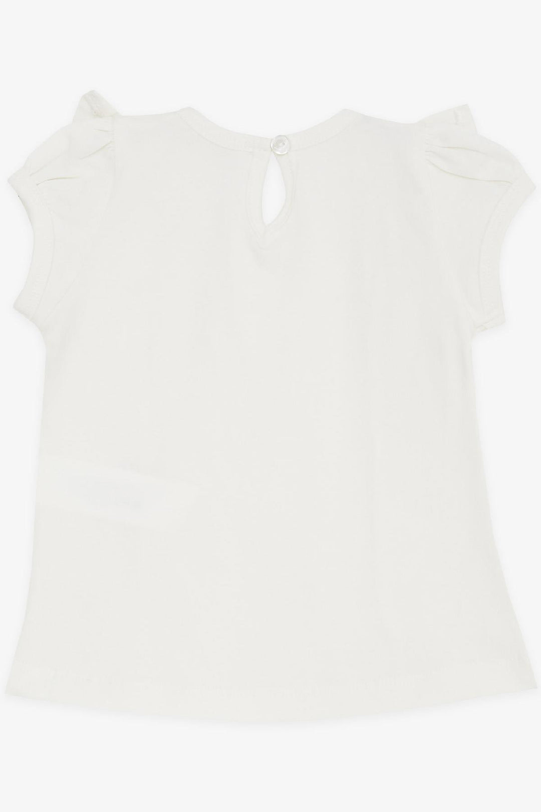 BRE Breeze Baby Girl T-Shirt with Ruffled Embroidery Lace, 6 Months-2 Years, Ecru - Newcastle