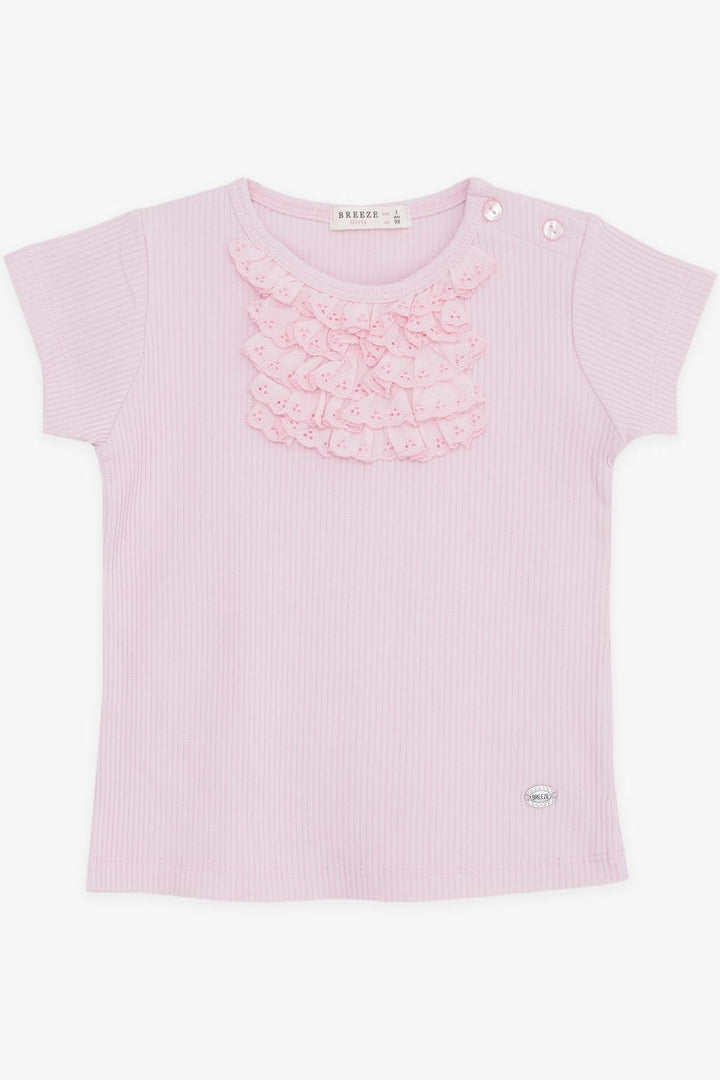 BRE Breeze Girl Baby T-shirt with Lace Emblem 9 Months-3 Years, Pink - San Diego