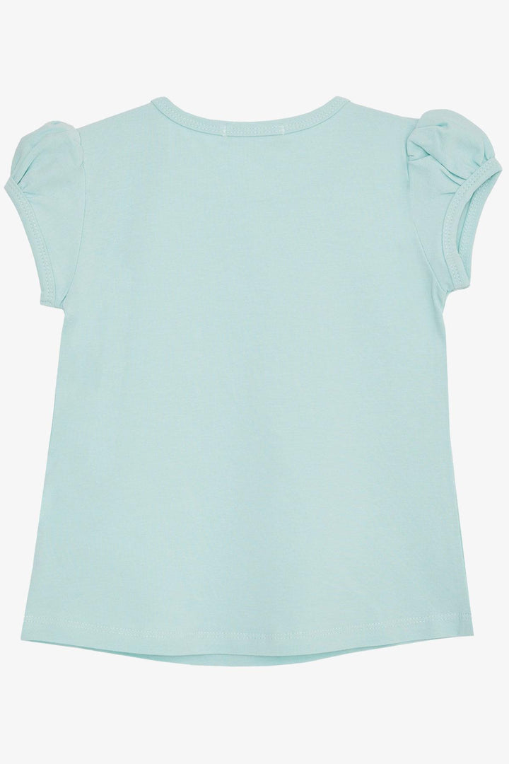 BRE Breeze Girl Baby T-shirt with Butterfly Printed Embroidery 9 Months-3 Years, Aqua Green - Coburg