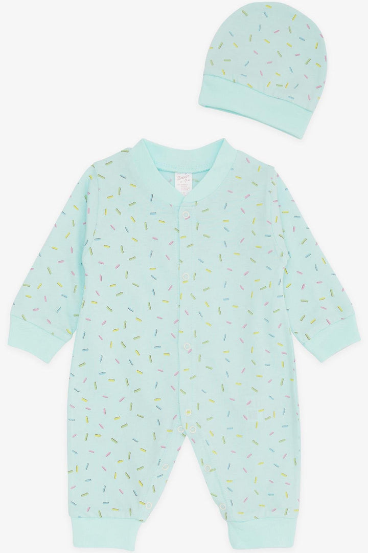 BRE Breeze Baby Girl Romper Colorful Patterned 0-3 Months-6 Months, Water Green - Yecapixtla